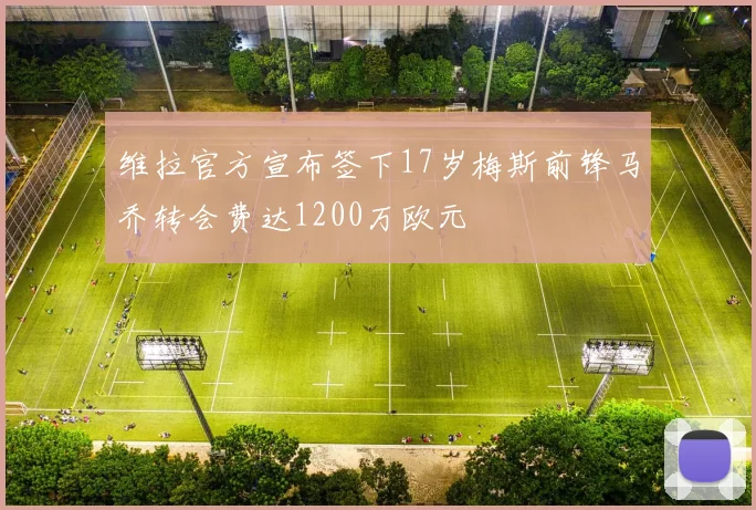 维拉官方宣布签下17岁梅斯前锋马乔转会费达1200万欧元